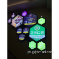 Caixa de luz LED de publicidade em forma de tecido hexagonal personalizada
